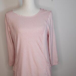 Women's Chicos Size 1 Red & White Striped Knit Top